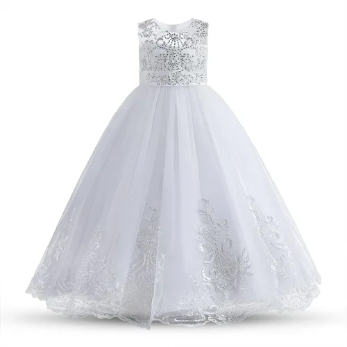 Vista 2 de NNJXD - Vestido largo de tul para niñas
