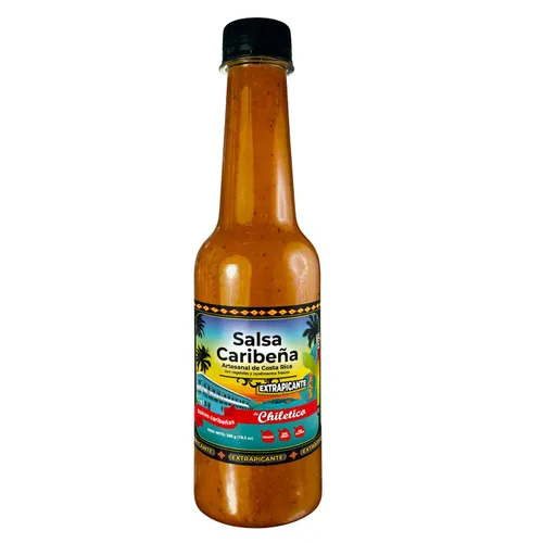 Vista 11 de Chiletico Salsa picante caribeña, nivel de calor medio hecho a mano desde Costa Rica con verduras frescas y especias naturales, sabor gourmet