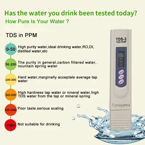 Vista 3 de TDS Medidor 3 en 1 TDS EC Temperatura Temperatura Temperatura Medidor de Calidad del Agua, Medidor Digital PPM con sonda de titanio para agua