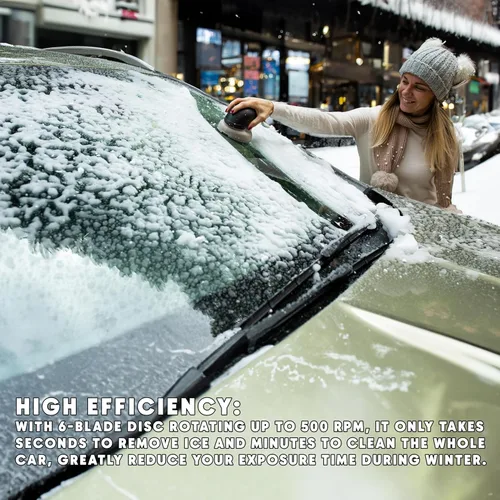 Vista 7 de ZONETECH Rascador de hielo eléctrico para parabrisas de automóvil, rascador de nieve eléctrico para ventana, herramientas de eliminación de hielo