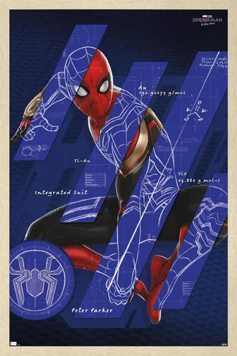 Vista 7 de Trends International Marvel Spider-Man: No Way Home - Póster de pared de bares, 14.725 x 22.375 pulgadas, versión enmarcada de madera de granero