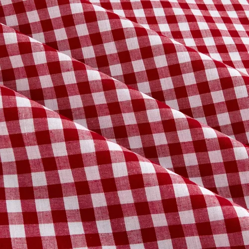 Vista 2 de Richcheck 60" Gingham Check 1/4" rojo, tela por yarda rojo/blanco