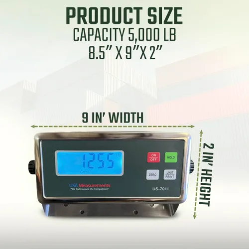 Vista 4 de Prime USA Scales USA Measurements - Báscula para grúa, resistente con pantalla LCD, 5,000 libras