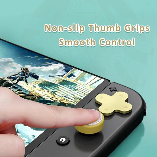 Vista 2 de PERFECTSIGHT Silicone Joycon Thumb Grip Caps, Joystick Cover Compatible with Nintendo SwitchOLEDSwitch Lite,4PCS (Sword Hand-D)