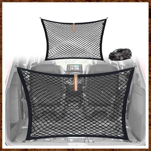 Vista 30 de Muslogy Red de carga para maletero estilo sobre compatible con accesorios Jeep Grand Cherokee L 2021-2024 2025, organizador de maletero de ajuste