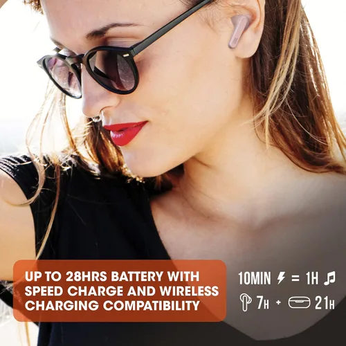 Vista 4 de JBL Live PRO+ TWS True Wireless in-Ear - Auriculares Bluetooth con cancelación de ruido, hasta 28 horas de batería, con micrófonos, carga Beige/arena