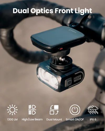 Vista 3 de Magicshine HORI1300S & SEEMEE 150 MAG Luces de Bicicleta Delanteras y Traseras, Control FTR LightSync de Un Toque, Luz Delantera de 1300LM y Luz