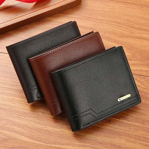 Vista 12 de Cartera delgada para hombre con monedero, cartera minimalista con cremallera, carteras plegables para hombre con tarjetero de crédito, cartera