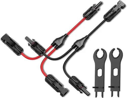 Vista 11 de Conectores solares de Bateria Power 30A en Y-Rama, cable adaptador paralelo de panel solar, conectores de cable de panel solar en par para panel
