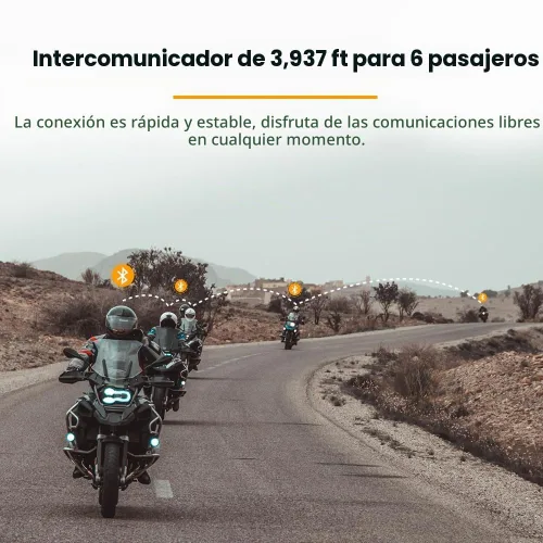 Vista 2 de FreedConn FG - Intercomunicador de casco Bluetooth con Bluetooth, comunicación de 6 vías de 3,937.0 ft, paquete de 2