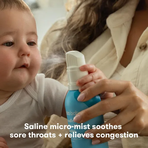 Vista 3 de Frida Baby NoseFrida - Inhalador nasal de niebla salina, espray descongestionante para la congestión y el alivio de alergias para bebés + niños