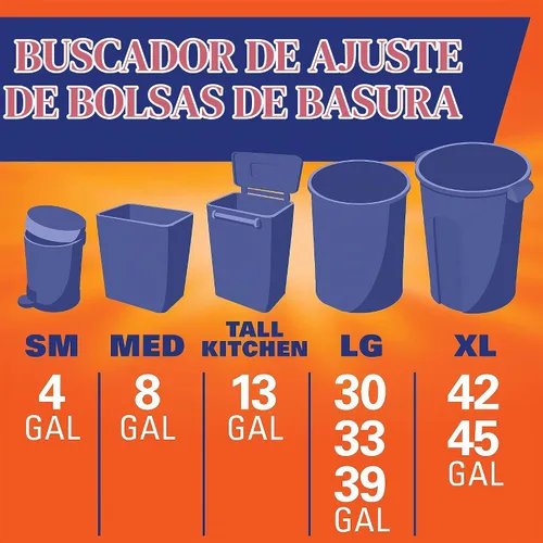 Vista 8 de Hefty Bolsas de basura ultra fuertes de 13 galones, bolsas de basura altas para cocina de tamaño de 13 galones, cierre con cordón, control continuo