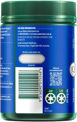 Vista 3 de Nature's Own - Aceite de pescado (1500 mg, 200 cápsulas sin olor)