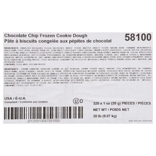 Vista 2 de Otis Spunkmeyer Value Zone - Masa de galletas con chispas de chocolate, 1 onza - 320 por caja.