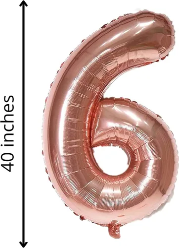 Vista 3 de Rose&Wood Globos gigantes de 40 pulgadas con números digitales gigantes para fiestas de cumpleaños, bodas, fiestas de compromiso, sesión de fotos