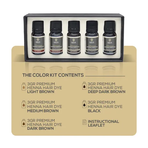 Vista 9 de Parallel Products Kit de color de henna - Tinte profesional para el cabello y retoque de raíces, mini colección de 0.11 oz para cobertura de canas