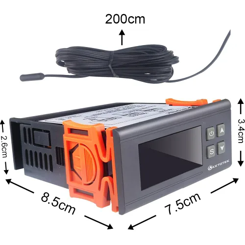 Vista 7 de Controlador de la temperatura digital STC-1000 de KETOTEK. Controlador de la temperatura digital de ledes, sensor de termostato de 110V, 220V, 2