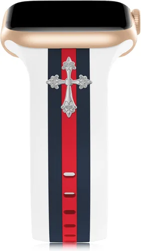 Vista 21 de Banda de diseñador con adornos decorativa compatible con Apple Watch de 38mm 40mm 41mm 42mm 44mm 45mm 46mm 49mm, para mujeres y hombres, pulseras