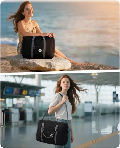 Vista 2 de WANDF Bolsa de viaje para artículos personales de Spirit Airlines de 18 x 14 x 8 pulgadas, bolsa de viaje debajo del asiento, equipaje de mano