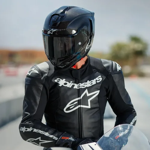 Vista 9 de Alpinestars Supertech R10 Casco sólido, carcasa de carbono, certificado CE, ventilación avanzada y ajuste