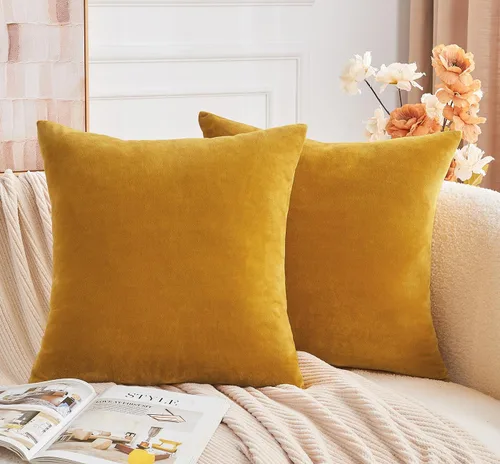 Vista 21 de Juego de 2 fundas de almohada decorativas de terciopelo de 16 x 16 pulgadas, fundas de almohada negras suaves para sofá, cama, sala de estar