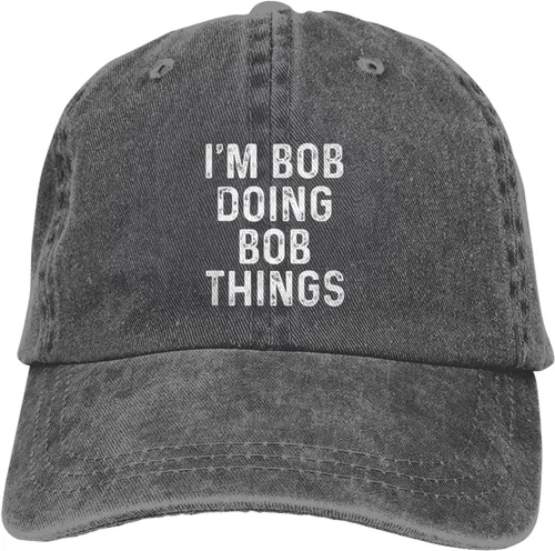 Vista 9 de Gorra de béisbol con texto en inglés "I'm Bob Doing Bob Things", gorra de béisbol ajustable para deportes al aire libre