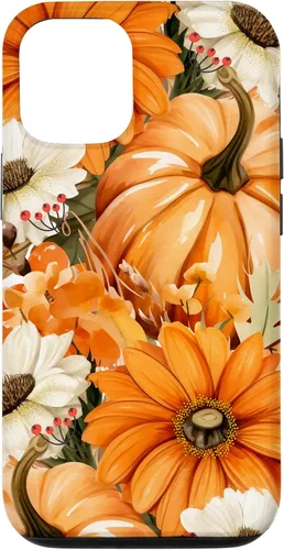 Vista 26 de Funda con temática de otoño para iPhone 16, diseño de calabaza, niña, mujer, diseño vintage de otoño