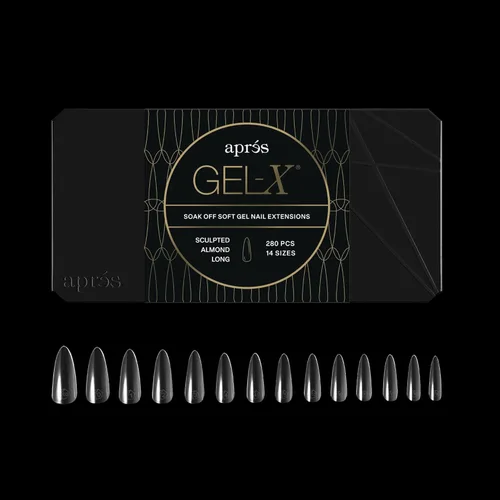Vista 11 de Aprés Gel-X® Almendra Caja de Puntas de Uñas 280 Puntas Gel-X, Puntas Suaves, 14 Tamaños 00-9 Incluye mitades