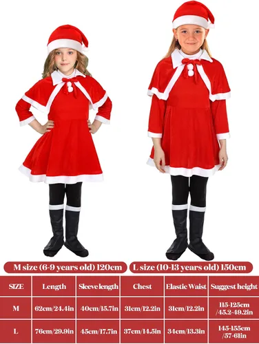 Vista 3 de Geyoga Bonitos trajes de Navidad que incluyen zapatos con sombrero y otros accesorios para cosplay de niños (estilo fresco, M)