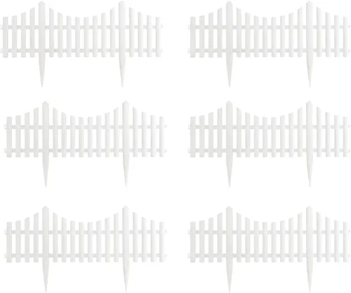 Vista 6 de PP Garden Fence Insert Plastic Fence Garden Picket Fence Bordes Césped Parterres Plantas Fronteras Decorativas Jardín Patio Productos al aire libre