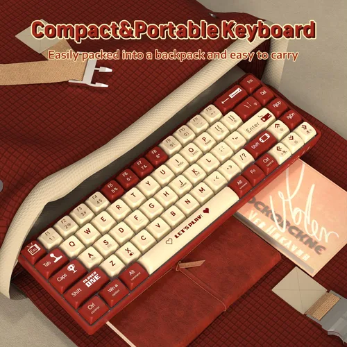 Vista 8 de ATTACK SHARK AK680 - Teclado mecánico para juegos 60% con cable, intercambiable en caliente, retroiluminación RGB arcoíris, impresión UV y control