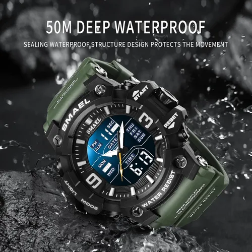 Vista 5 de SMAEL 8049 reloj deportivo impermeable hombres reloj digital relojes digitales para hombre