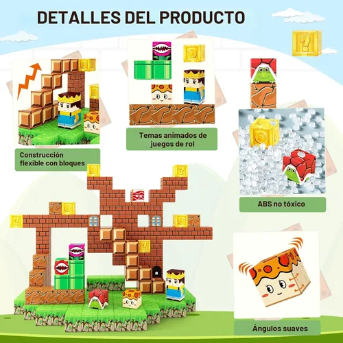 Vista 4 de Soyee Bloques Magnéticos - Juego de Construcción de Mundo Magnético de Mina para Niños Pequeñas Juguetes Sensoriales para Niños y Niñas Edades 3-5