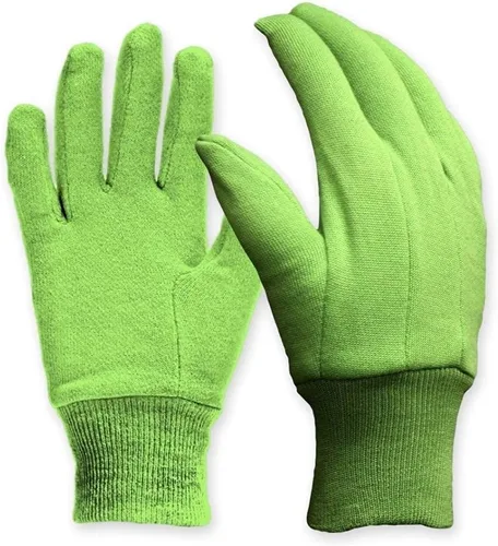 Vista 2 de DIGZ 77257-26 - Guantes de jardín de algodón mediano, color verde oliva con mini puntos, color verde oliva