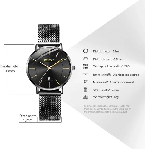 Vista 5 de Verhux Relojes de pulsera para mujer, de acero inoxidable de oro rosa, impermeable, analógico, de cuarzo, para mujer, regalos para ella