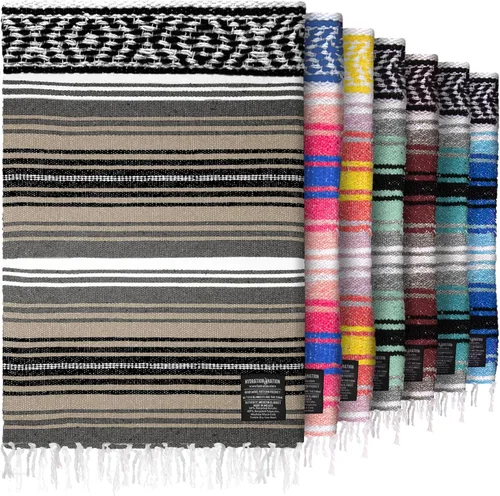 Vista 11 de Hydration Nation Auténtica manta mexicana extra grande (70 x 50 pulgadas), yoga tejida a mano, serape, falsa artesanal, playa, campamento, picnic