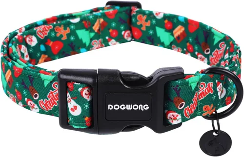 Vista 52 de DOGWONG Collar de Algodón para Perro, Collar para Perro de Cuadros Azules Resistente, Collar Suave y Duradero para Perro Macho, Lindo Collar de A