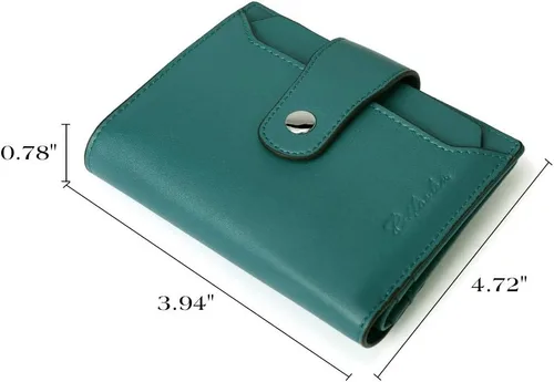 Vista 7 de BOSTANTEN - Billetera de cuero para mujer con bloqueo RFID, pequeña, con cremallera, de bolsillo, para tarjetas, con ventana para documento