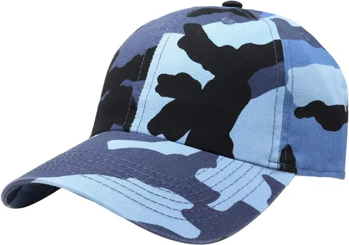 Vista 30 de Gorra de béisbol clásica Falari, sombrero de papá 100% algodón suave, talla ajustable Aguamarina