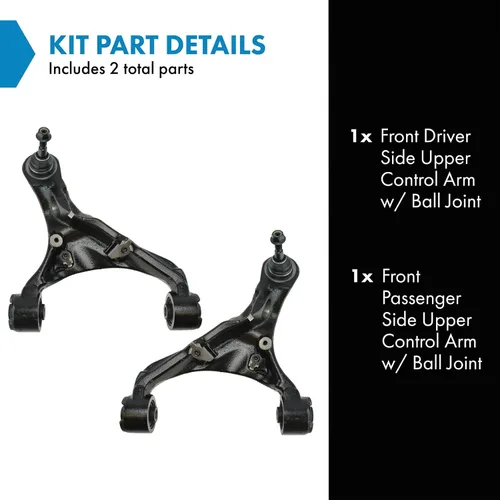 Vista 540 de Conjunto de Brazo de Control Inferior Delantero y Junta Esférica TRQ para Lado del Conductor y del Pasajero 2 Piezas Compatible con Ford Mustang GT
