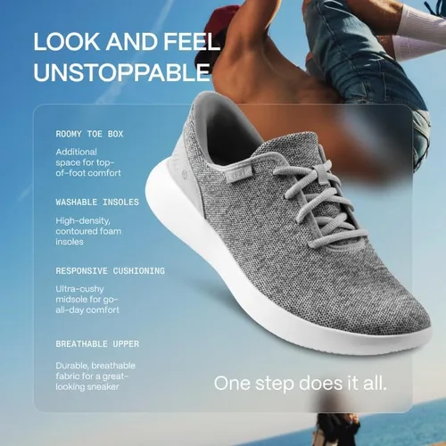 Vista 3 de Kizik Madrid - Zapatos deportivos cómodos y transpirables de punto ecológico, fáciles de poner, zapatos para caminar para hombres, mujeres