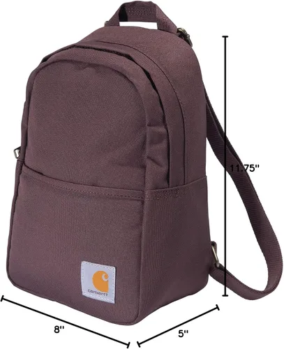 Vista 7 de Carhartt Mini mochila clásica, duradera, resistente al agua con correas ajustables para el hombro, color vino