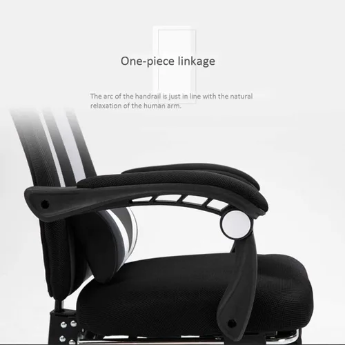Vista 5 de Silla de computadora para el hogar, sala de estudio, dormitorio, silla de oficina reclinable, giratoria, cómoda, sedentaria, tela transpirable (D)