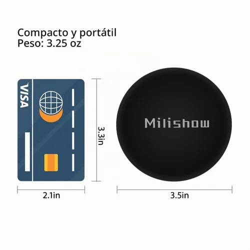 Vista 5 de Espejo compacto con luz LED, espejo recargable con aumento 1x/10x, 3.5 pulgadas, espejo de viaje regulable para bolso, bolsillo, espejo de Negro