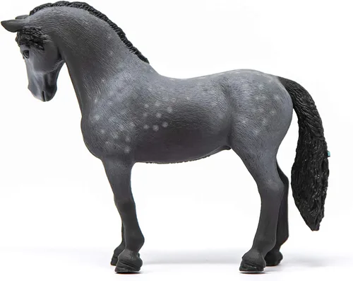 Vista 3 de Schleich Horse Club Pura Raza Española - Figura de yegua de semental, juguete detallado de caballo con capa gris moteada, duradera para educación