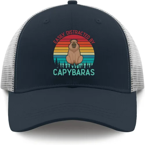 Vista 9 de devor Hats Easily Distracted by Capybaras Baseball Cap for Women Graphic Hat Adjustable