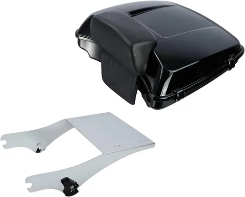 Vista 15 de Paquete de maquinilla de afeitar de 5.5 pulgadas y estante de montaje negro para Harley Tour Pack Pak Touring 97-08 Road King Road Glide Street