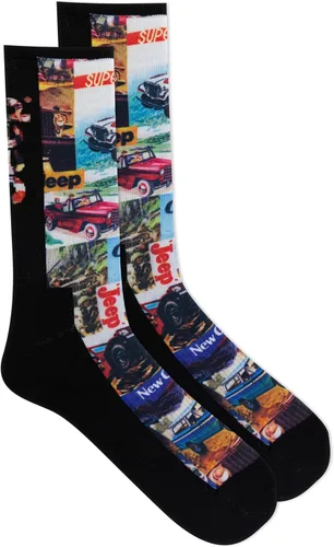 Vista 2 de Jeep Women's Vintage Ads Crew Socks-1 Pair Pack-Lightweight Cushioned Comfort