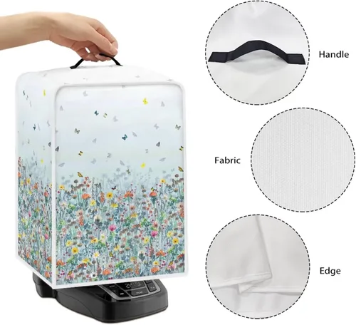 Vista 71 de Funda para cafetera, poliéster, azul, se adapta a la mayoría de máquinas de café estándar, protector resistente al polvo, huellas dactilares Playa