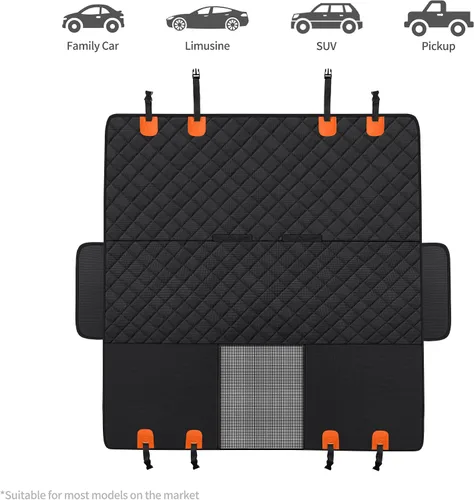Vista 4 de GXT Funda Protectora para Asiento Trasero de Perro para Coches, SUV y Camiones con Ventana de Malla, Material Resistente a Arañazos, Antideslizante